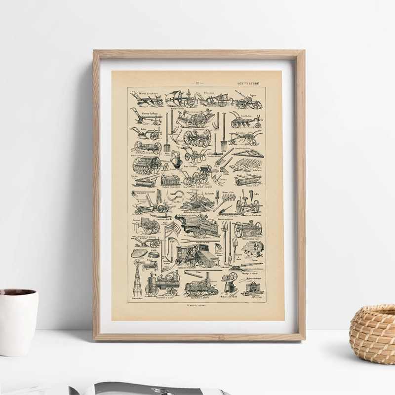 Agriculture Farming Poster - Nuôi Thiết Bị Công Cụ Nông